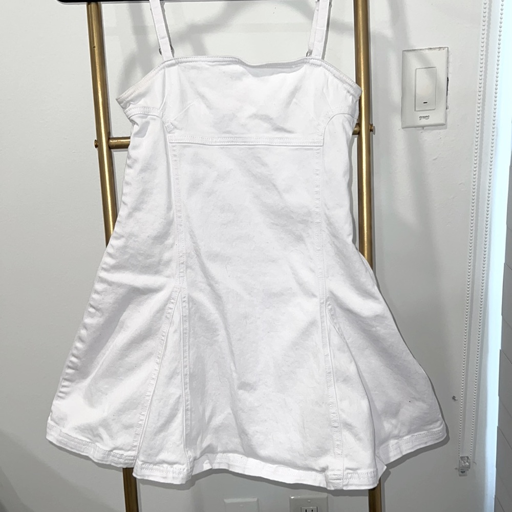 Sugar thrillz mini white denim dress sz XS